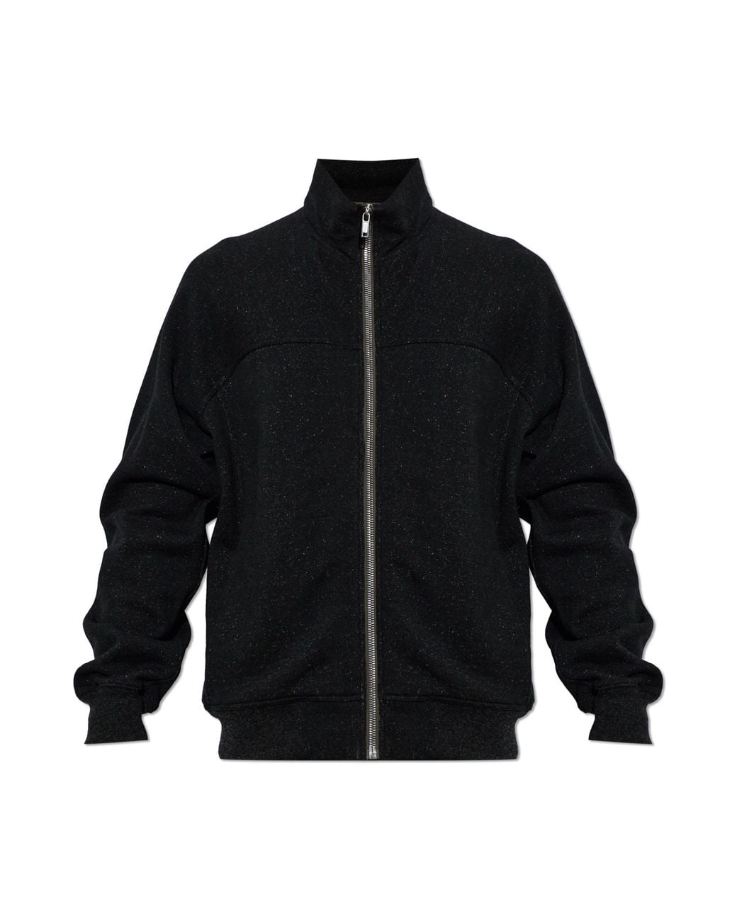 Rick Owens Black Sweatshirt With A Stand-Up Collar for men