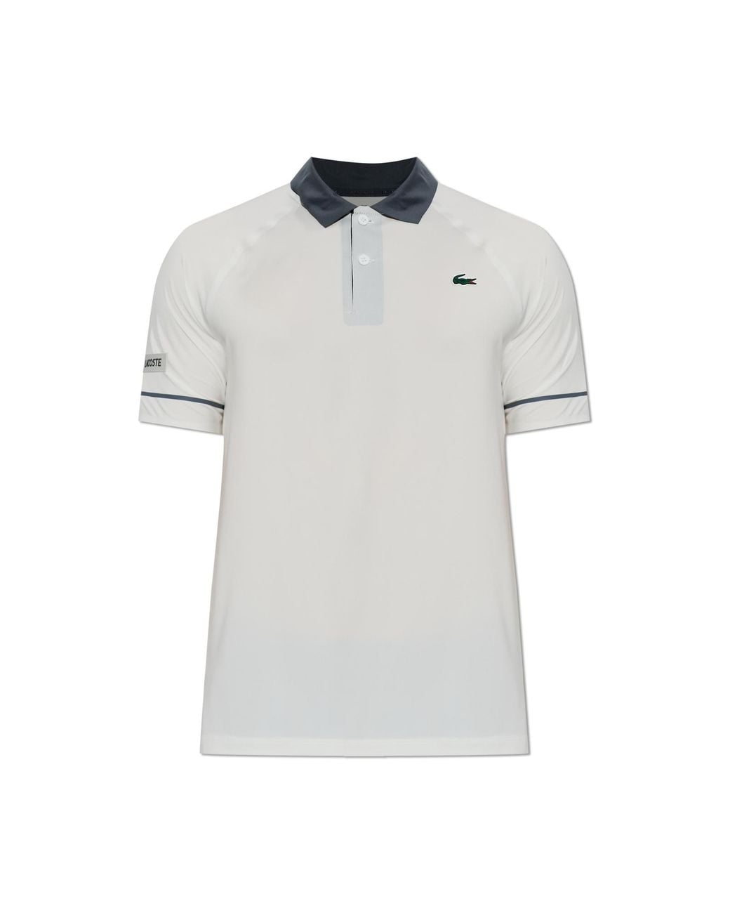 Lacoste White Polo Shirt With Logo Patch for men