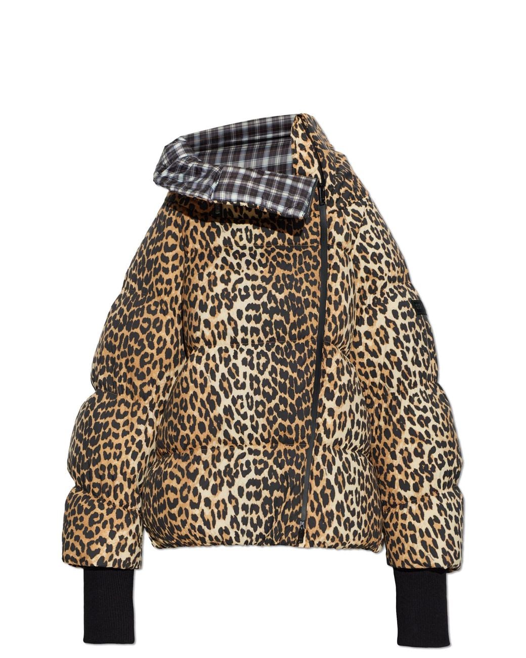 Ganni Natural Animal Print Down Jacket