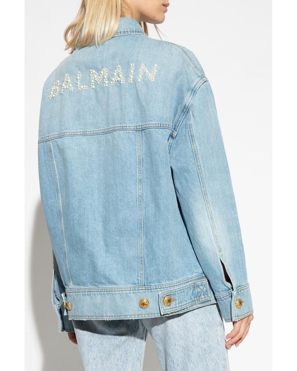 Balmain Washed Denim Jacket in Blue Cotton ref.620456 - Joli Closet