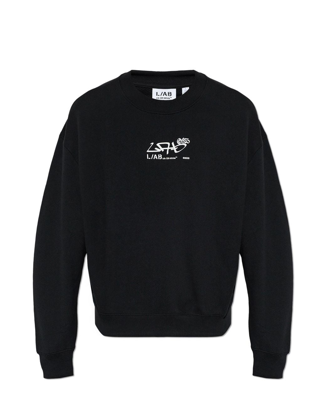 LAB C.O. OFF WHITE Blue Sweatshirt With Printed Logo for men