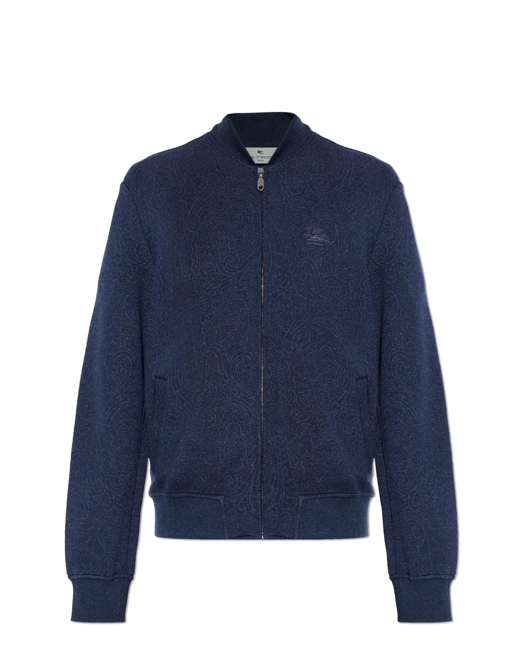 Etro Blue Sweatshirt With Embroidered Logo for men