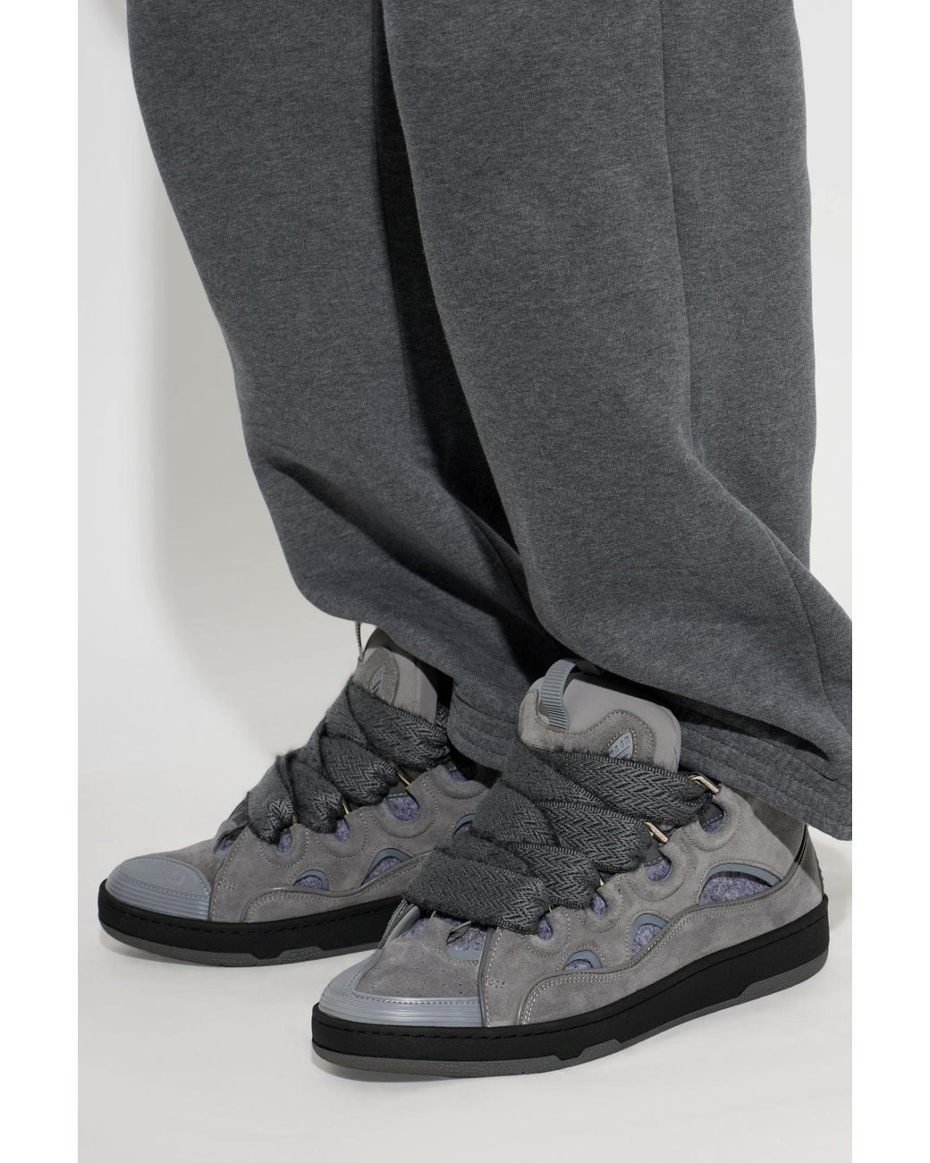 Lanvin Gray 'Curb' Trainers for men