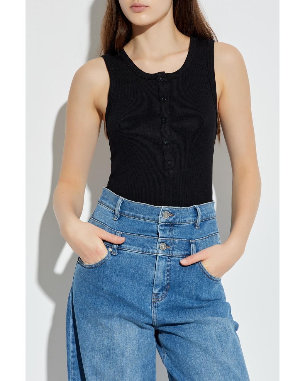 Munthe Blue Ribbed Top 'Boma'