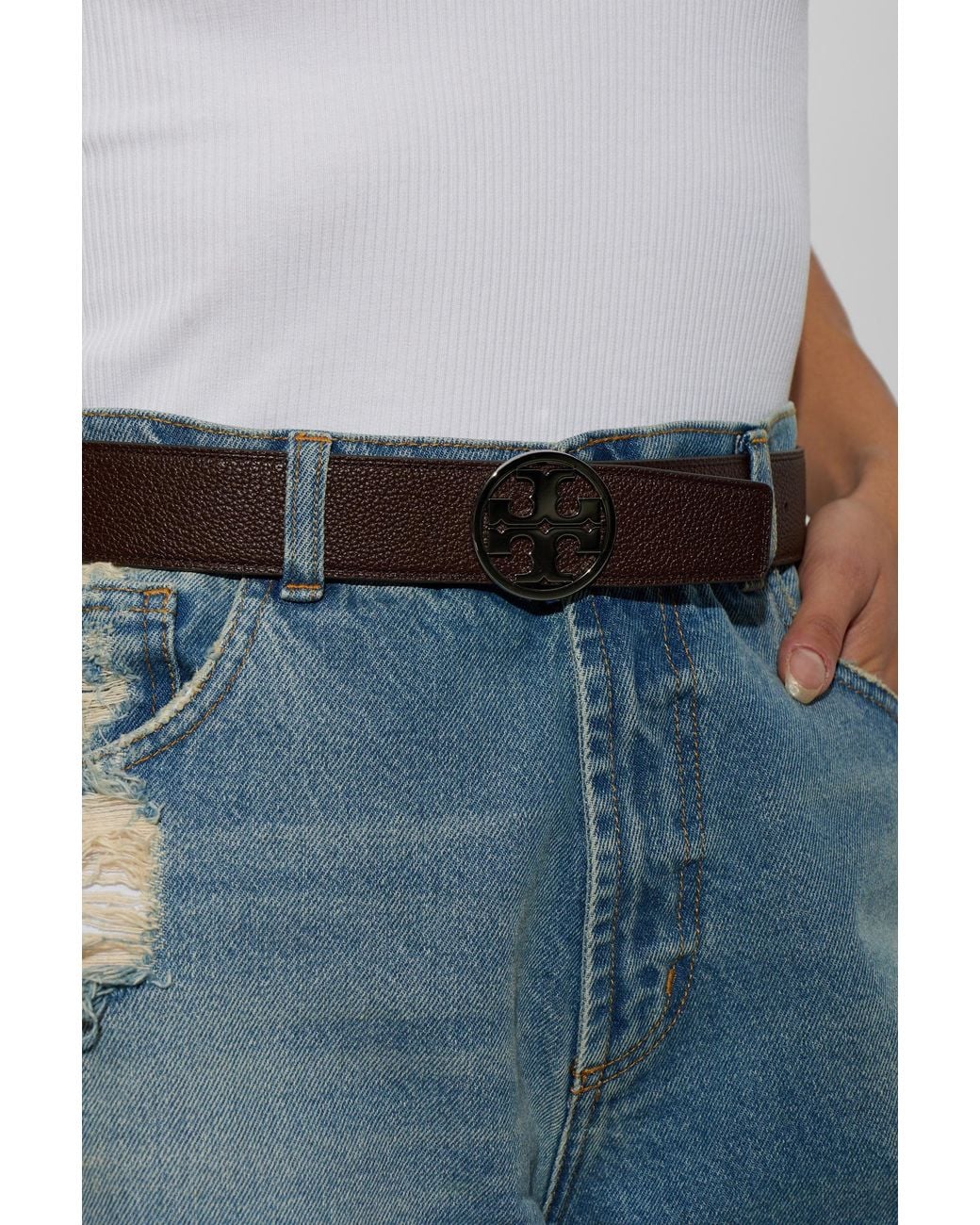 Tory Burch Brown Leather Belt