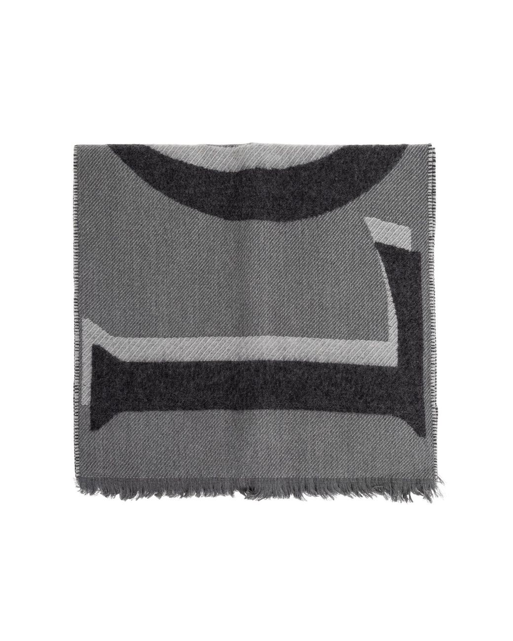 Loewe Gray Wool Scarf With Logo