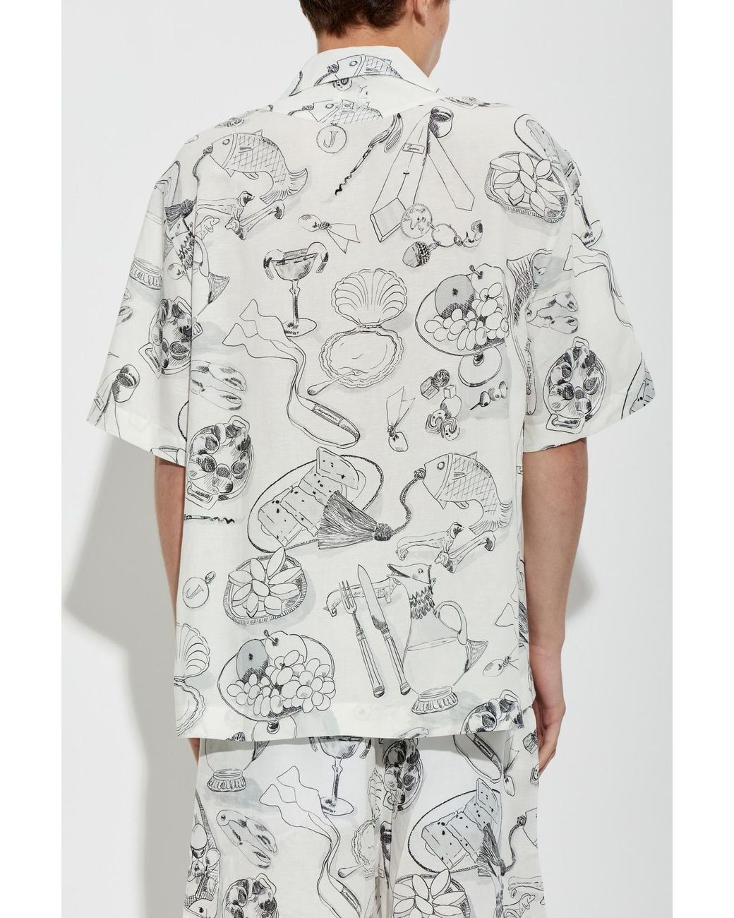 Jacquemus Gray Patterned Short-Sleeve Shirt for men