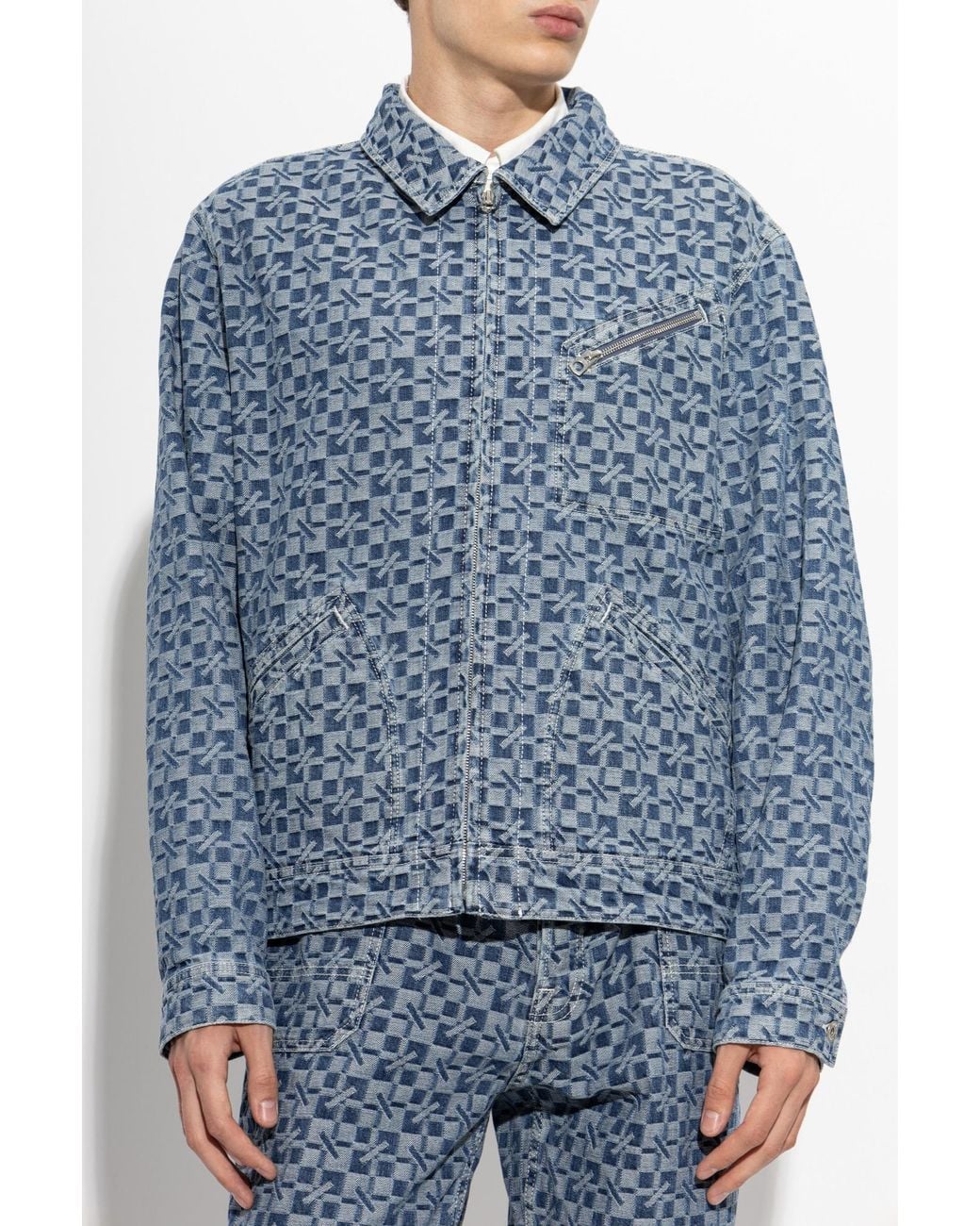 KENZO Blue Denim Jacket With Monogram for men