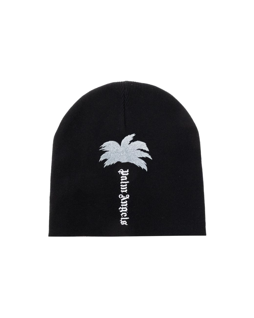 Palm Angels Black Embroidered Logo Beanie for men