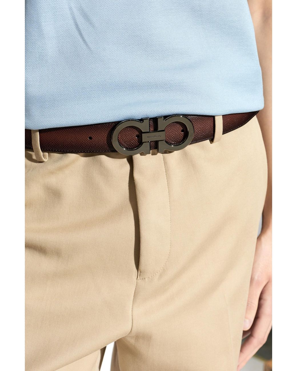 Ferragamo Brown Reversible Belt for men