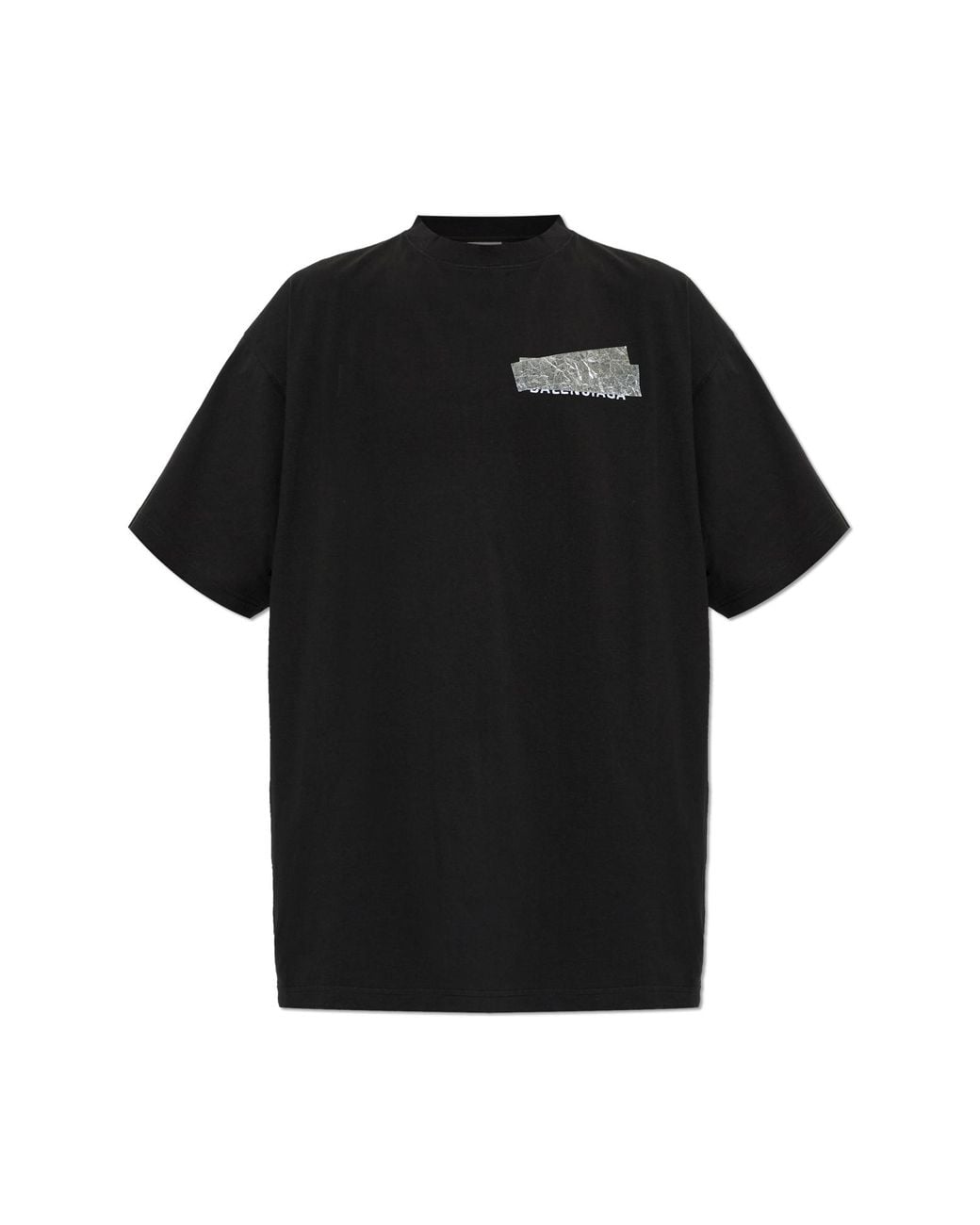 Balenciaga Black Printed T-Shirt for men