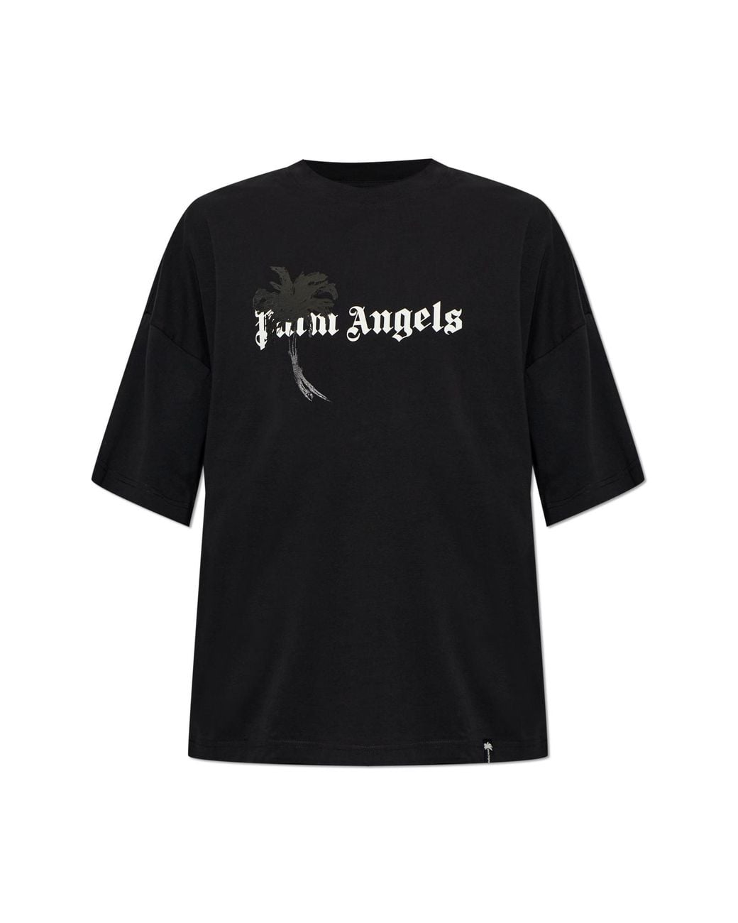 Palm Angels Black Cotton Printed T-Shirt for men
