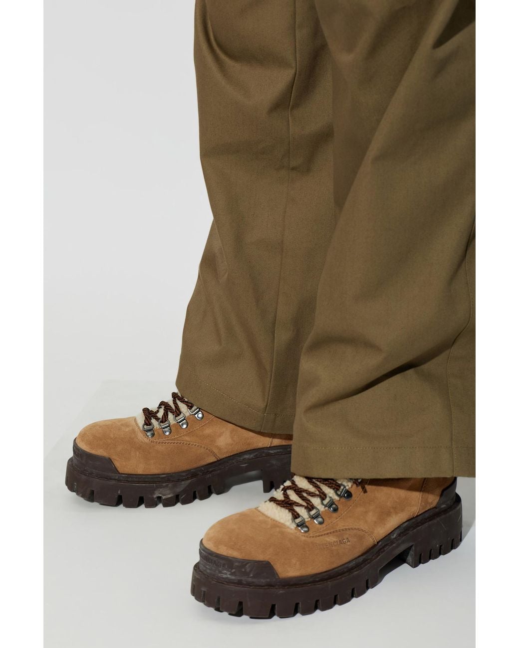 Balenciaga Brown Suede Boots 'Winter Boot L20' for men