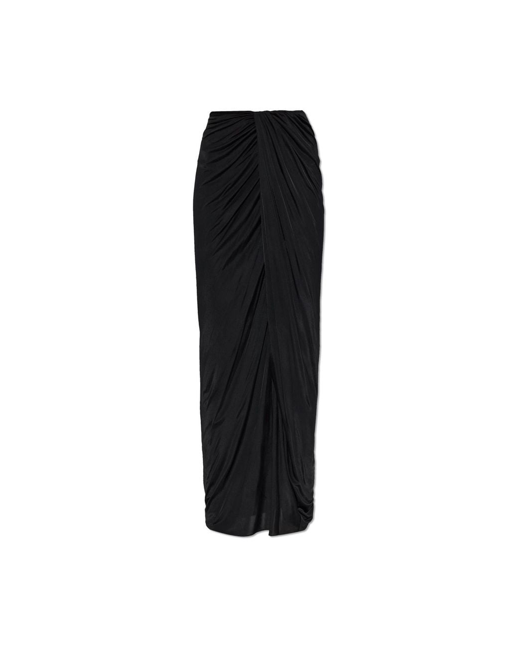 Balmain Black Long Skirt With Draping