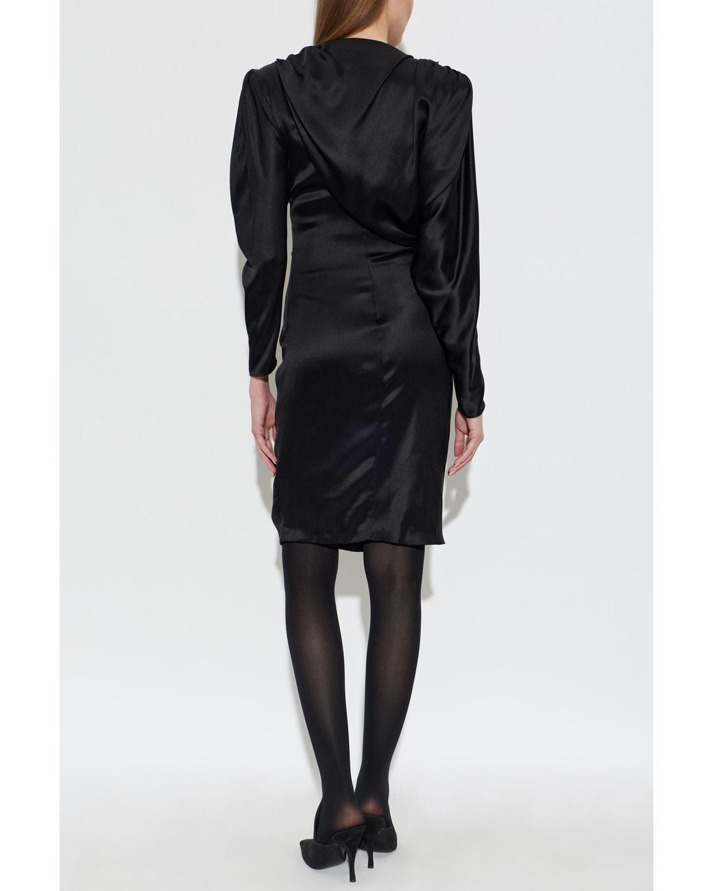 Balmain Black Silk Dress With A Velvet Bow