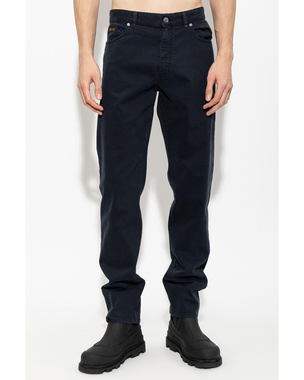 Moncler Blue Straight-Leg Jeans for men