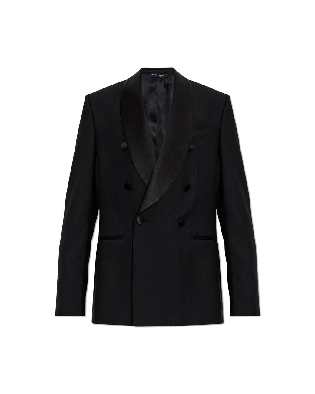 Dolce & Gabbana Black Wool Single-Vent Blazer for men