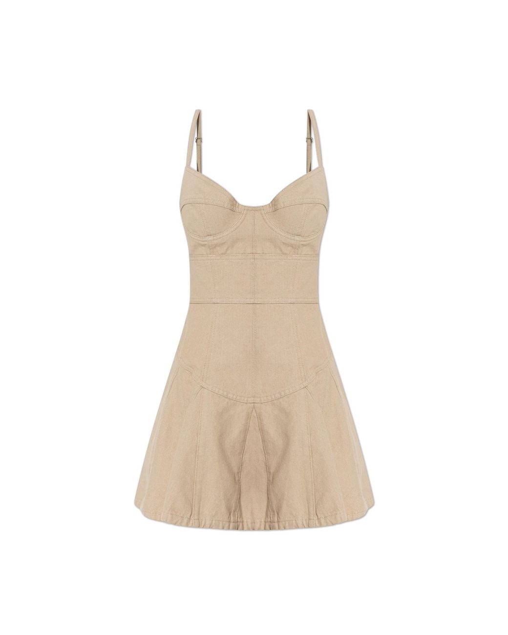 DSquared² White Denim Off-Shoulder Dress