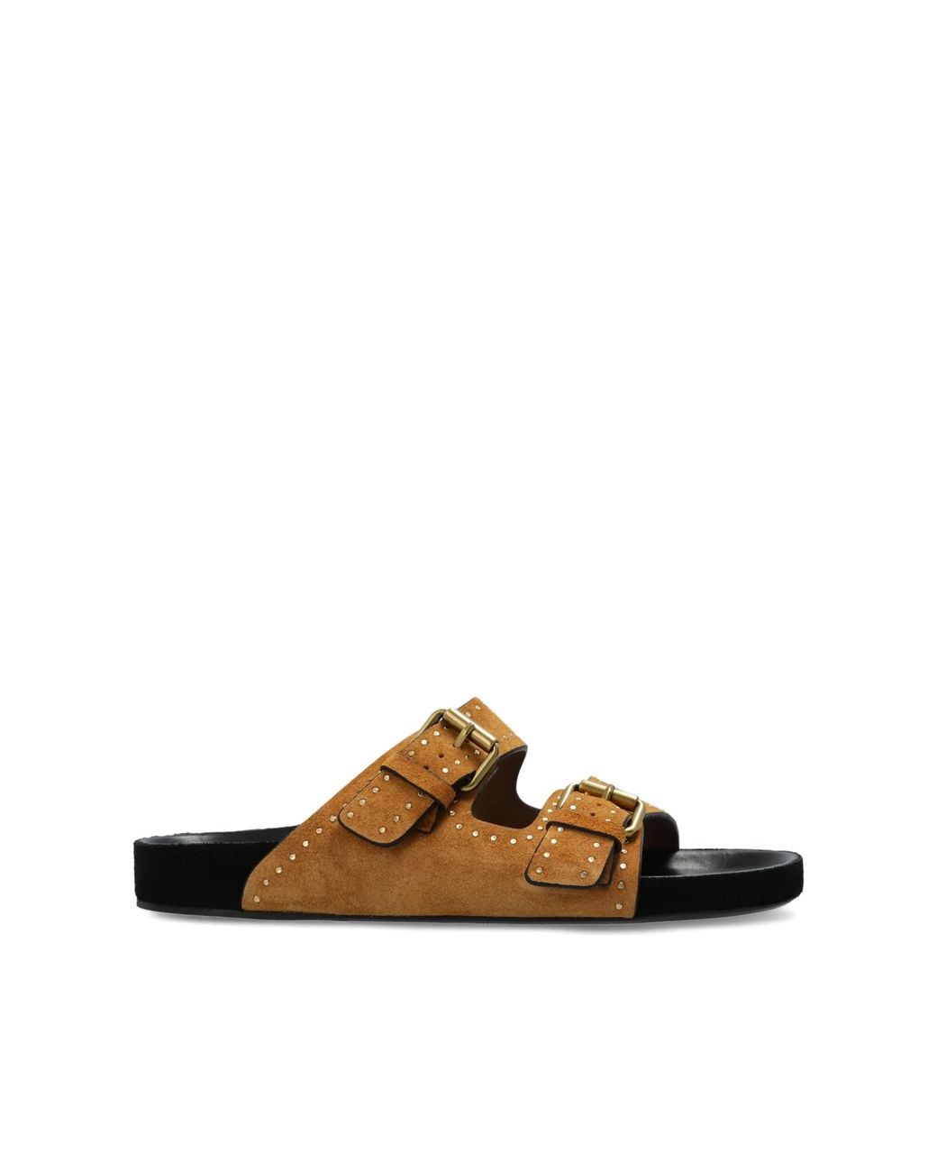 Isabel Marant Brown Suede Slides 'Lennyo'