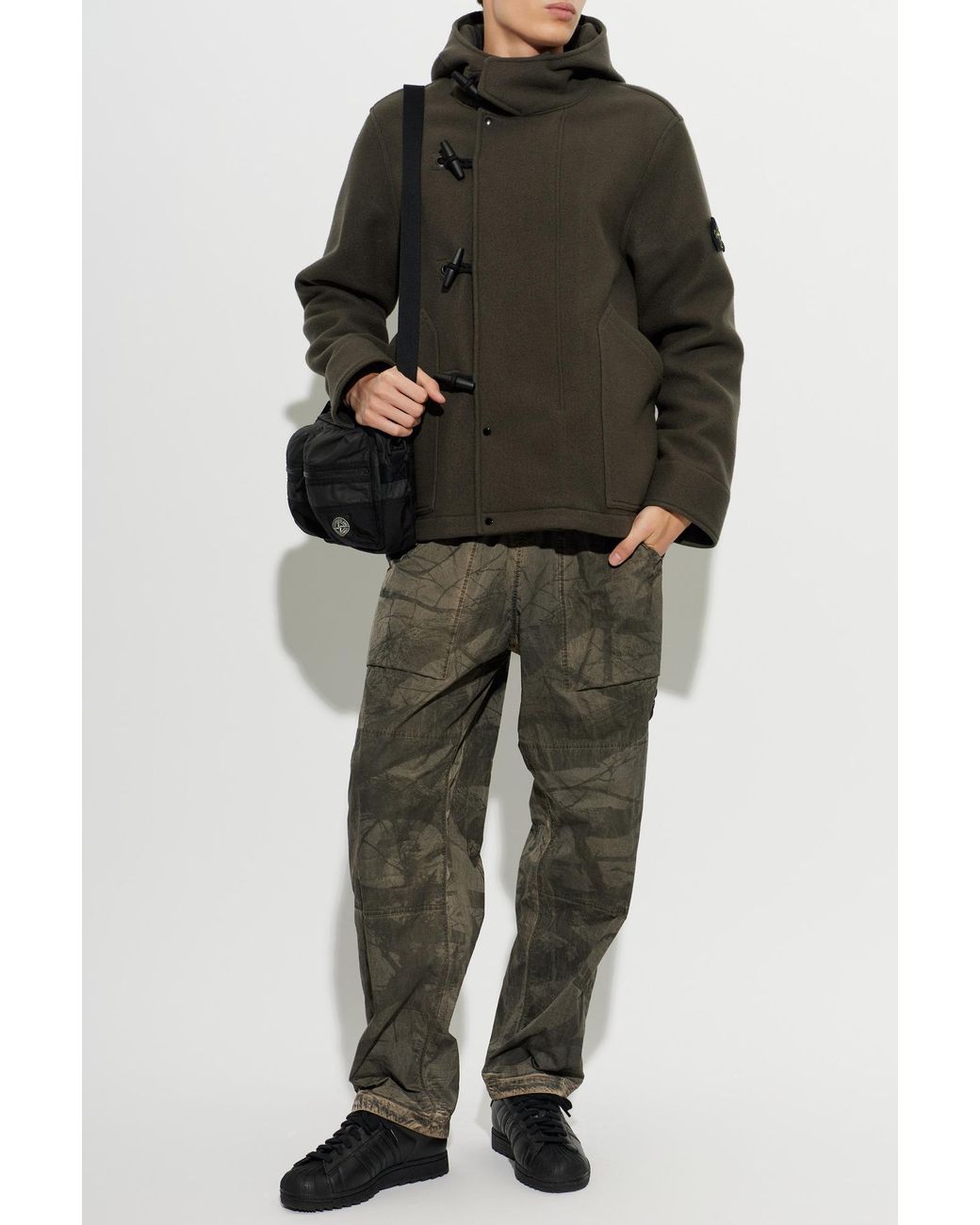 Stone Island Green Insulated Jacket With Hood for men
