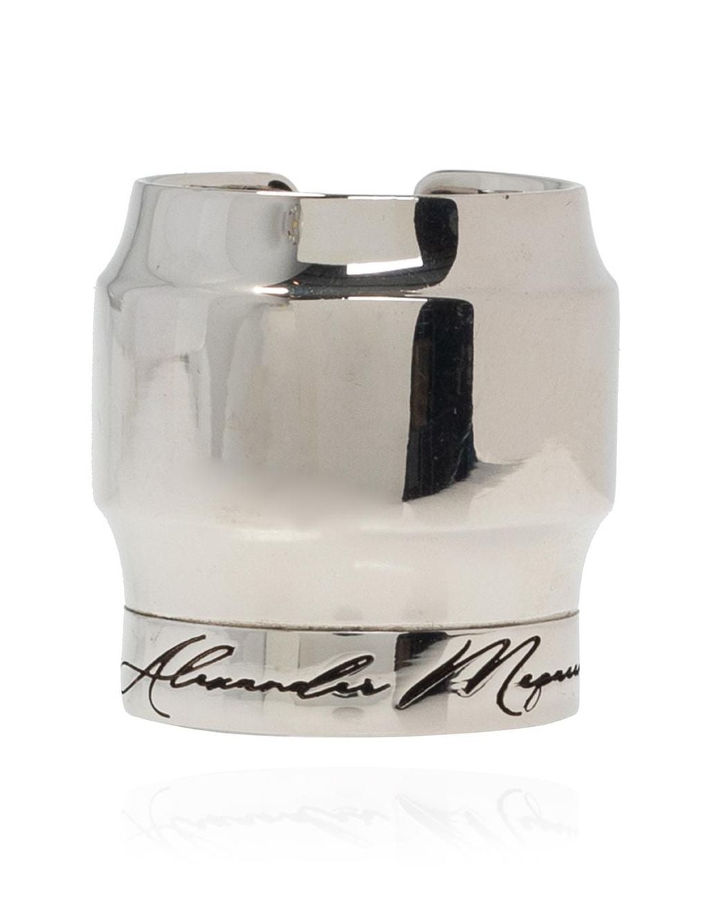 McQueen Black Ring With Logo for men