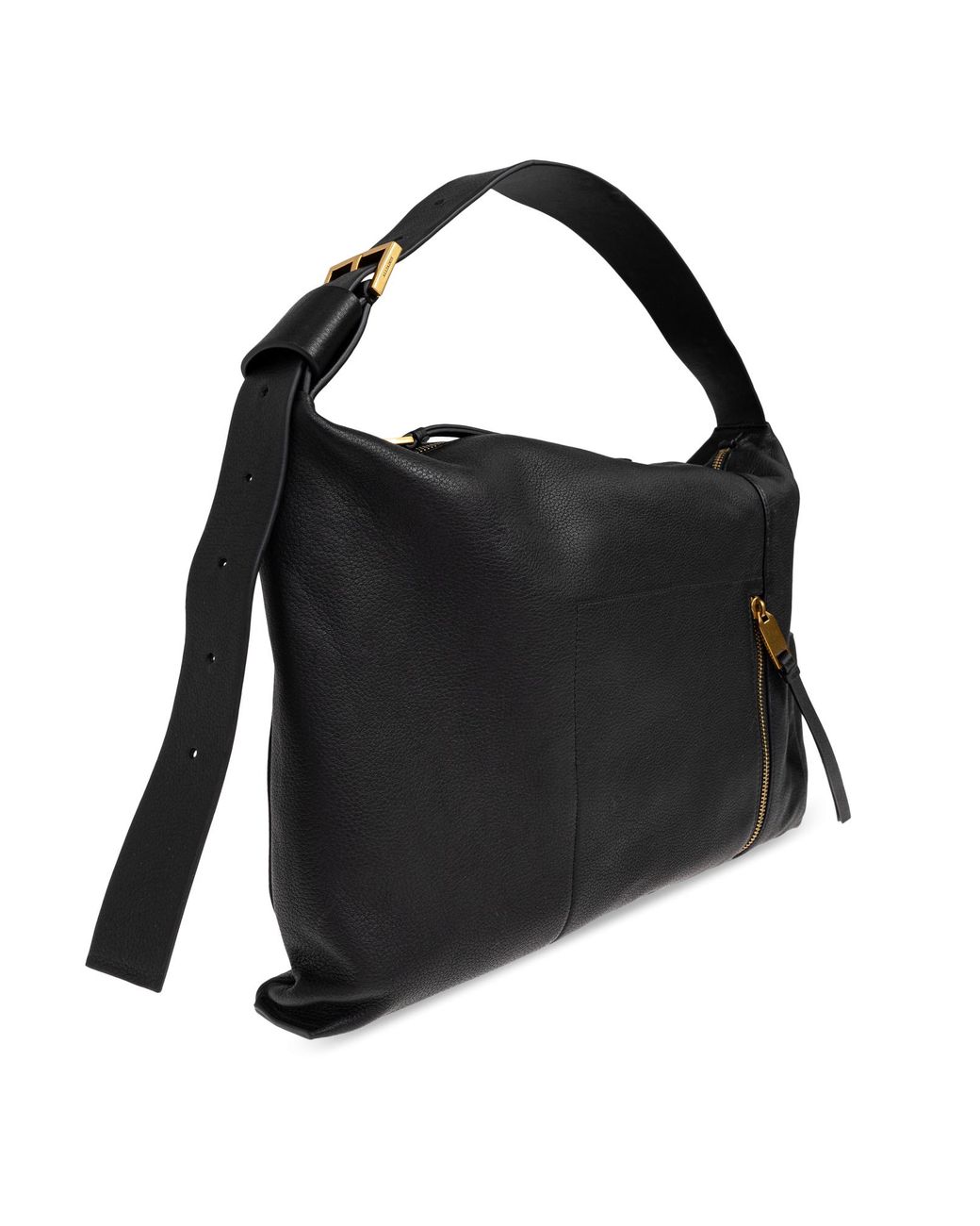 AllSaints Black Leather Shoulder Bag 'Alba'