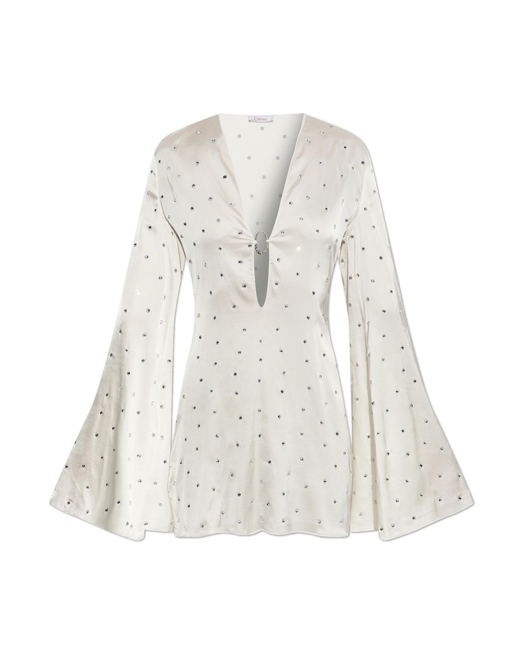 Oseree White Dress With Crystals