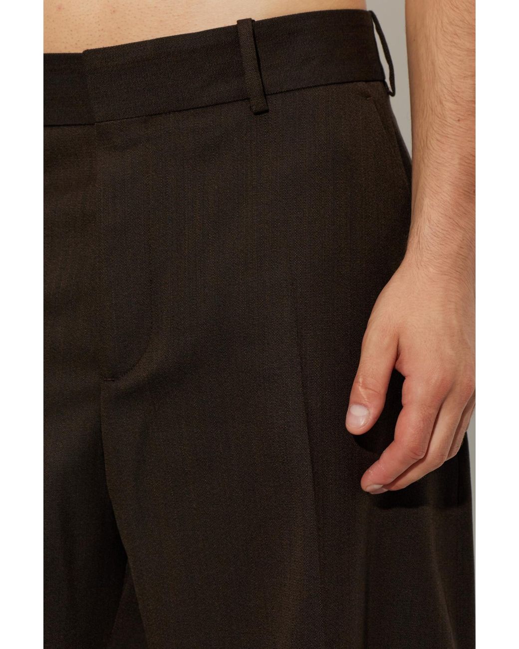 Studio Nicholson Black Wool Trousers 'Fume' for men
