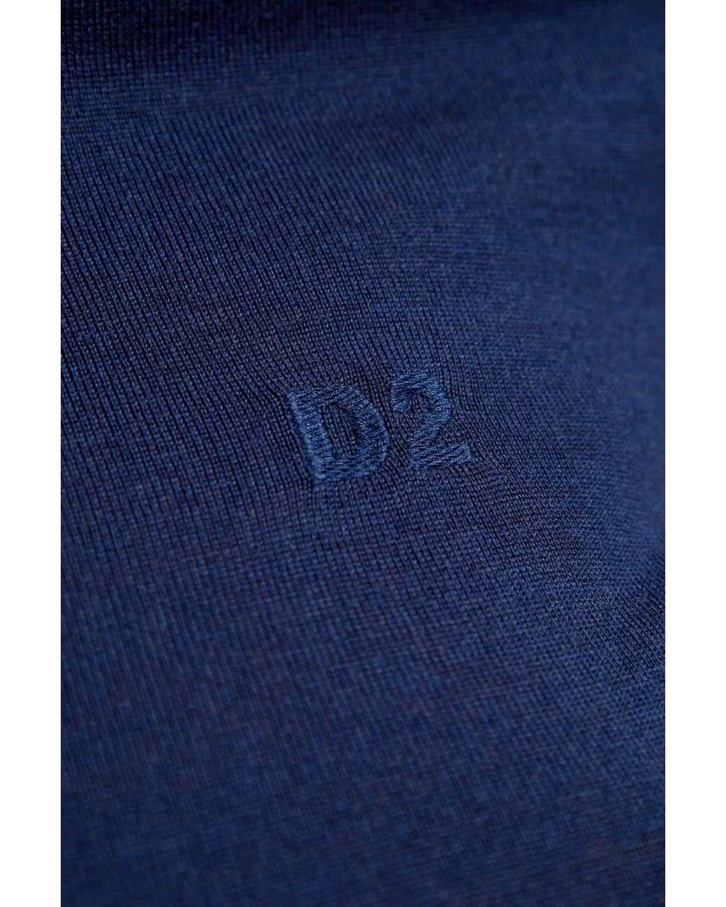 DSquared² Blue Wool Top With Embroidered Logo