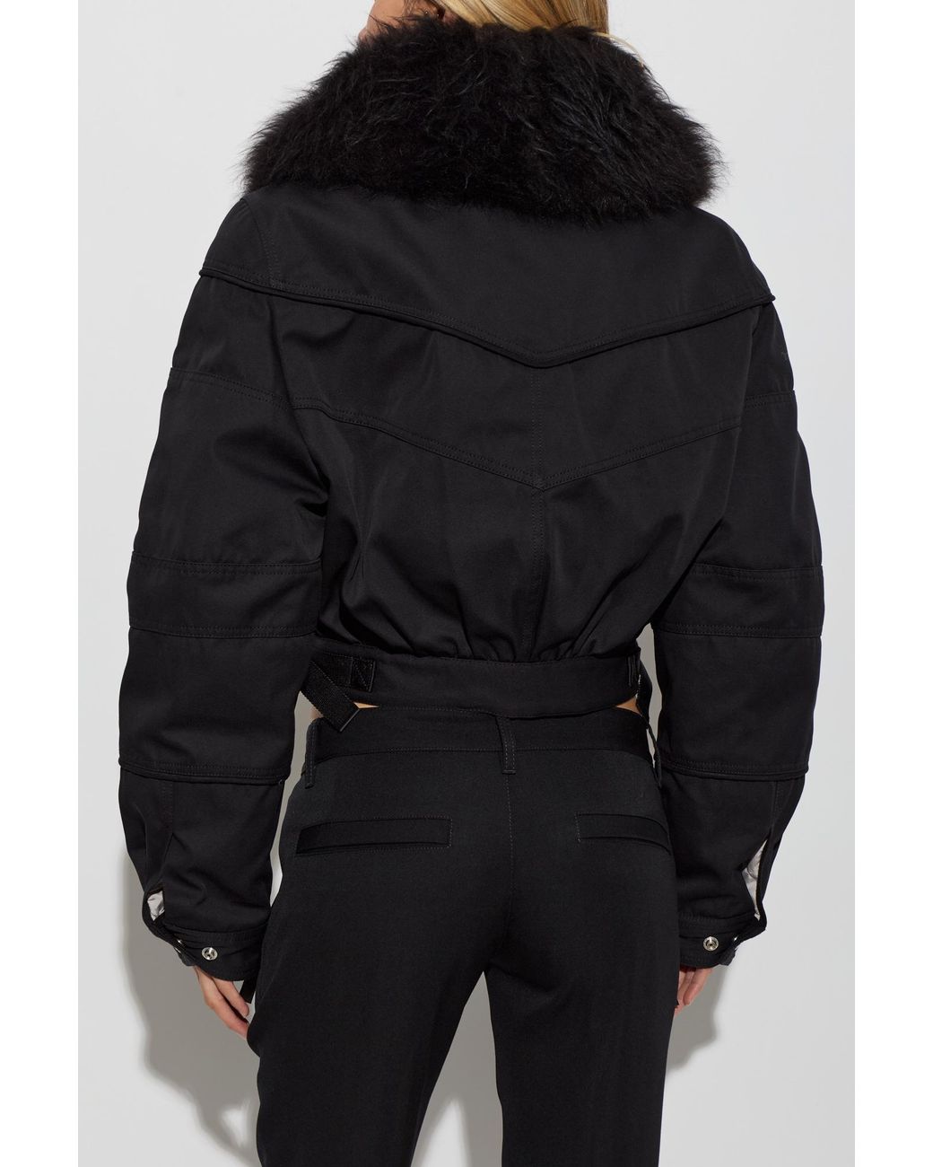 DSquared² Black Jacket With A Fur Collar