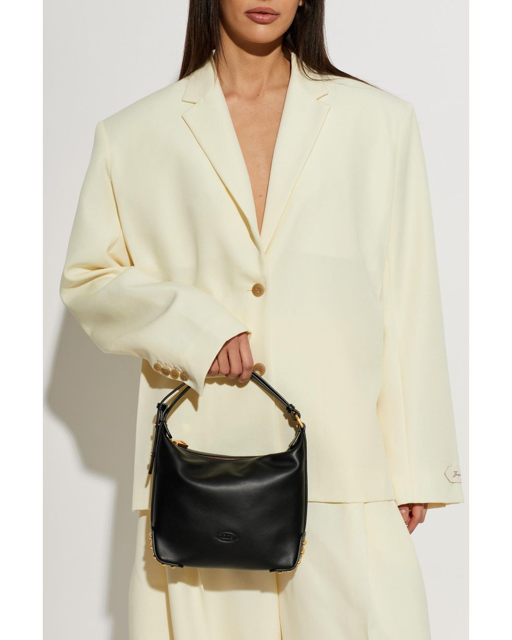 Tod's Black Leather 'Mini' Hand Bag