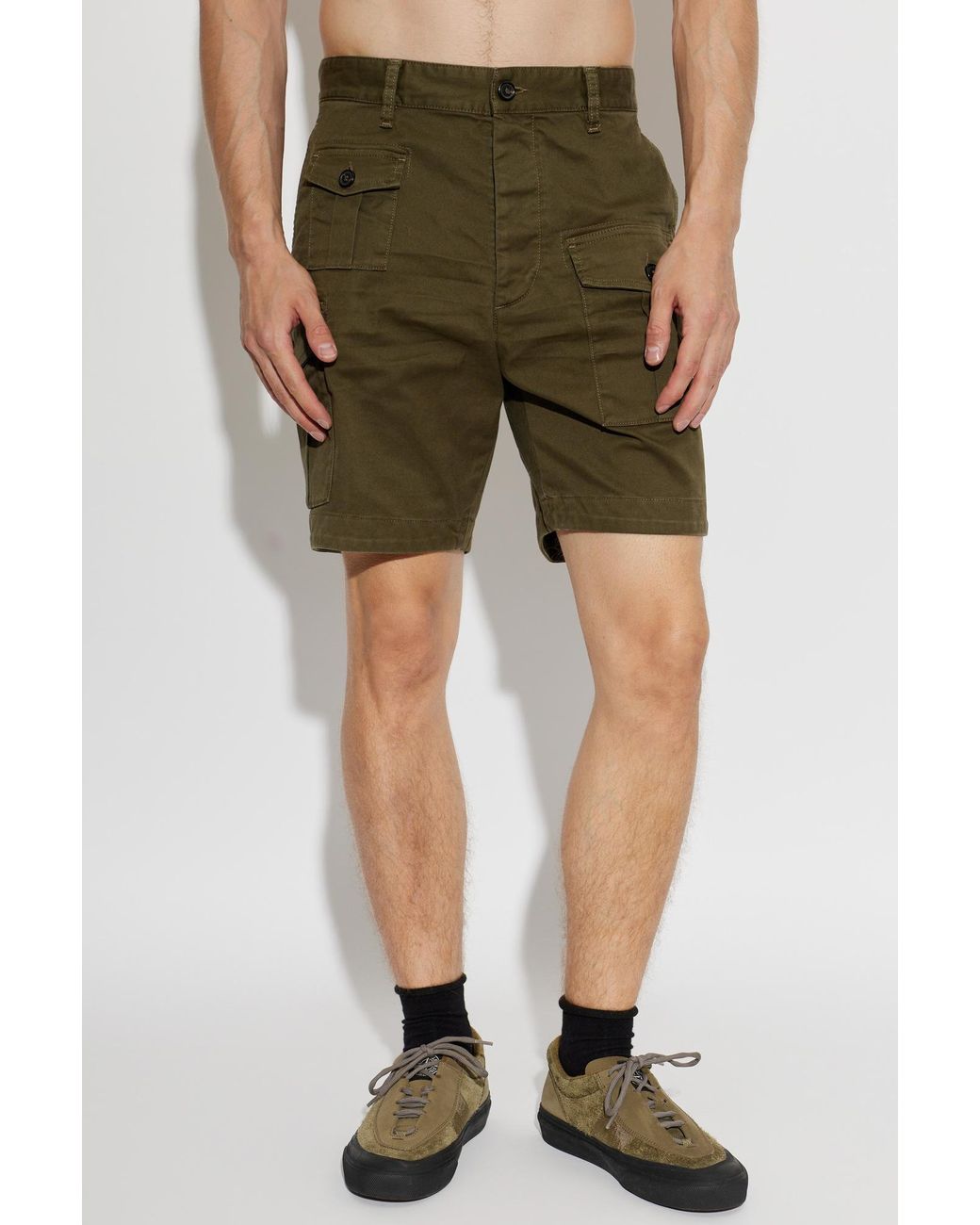 DSquared² Green Cargo Shorts for men