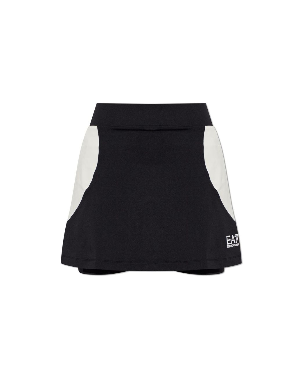 EA7 Black Logo-Print Skirt-Shorts
