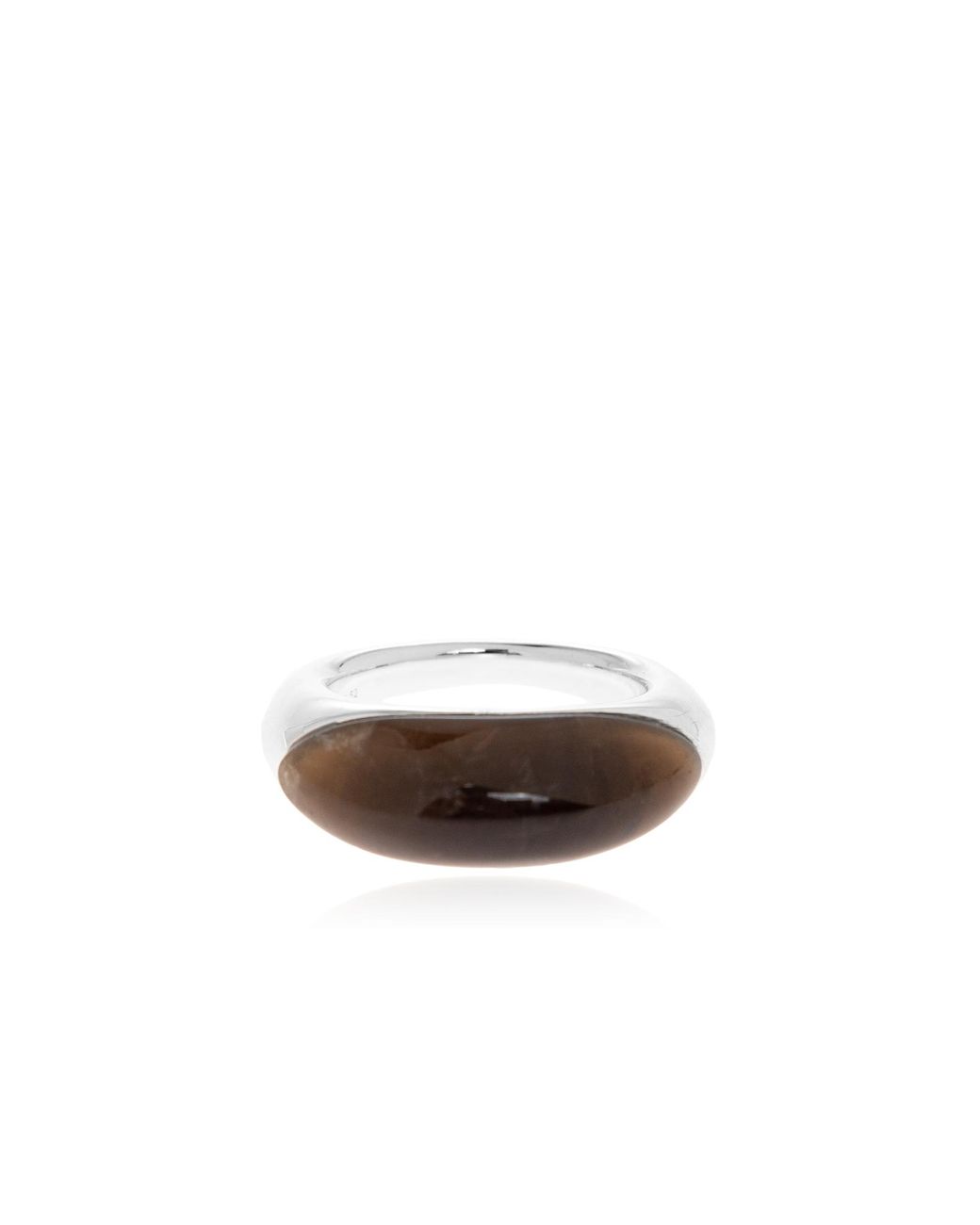 LIE STUDIO Metallic "Beatrice" Ring With A Semi-Precious Stone