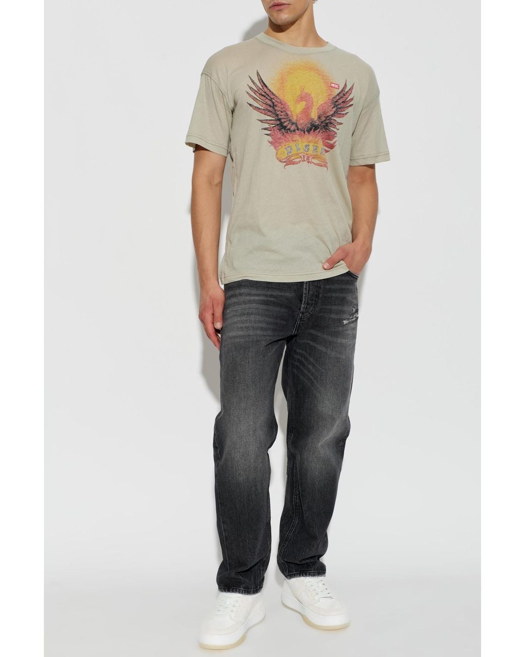 DIESEL White T-Shirt 'T-Norm-Aa1' for men