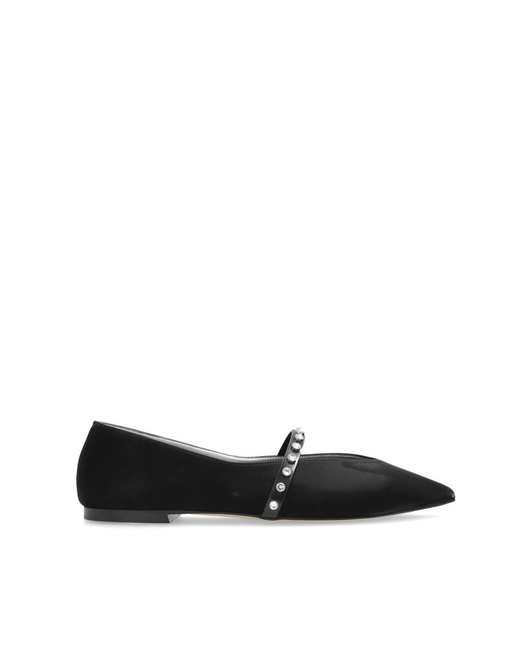 McQueen Black Ballerinas With Shimmering Crystals
