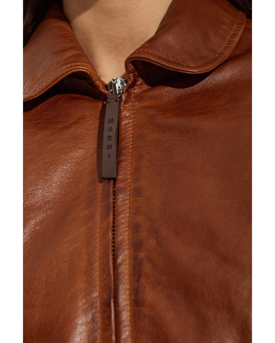 Marni Brown Leather Jacket