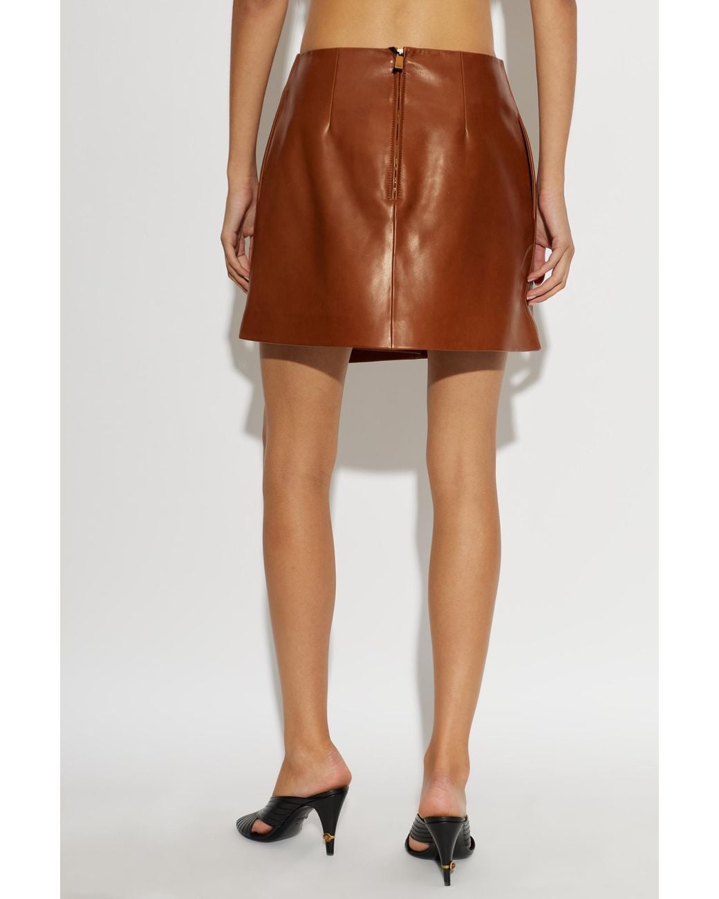 Versace Brown Leather Skirt