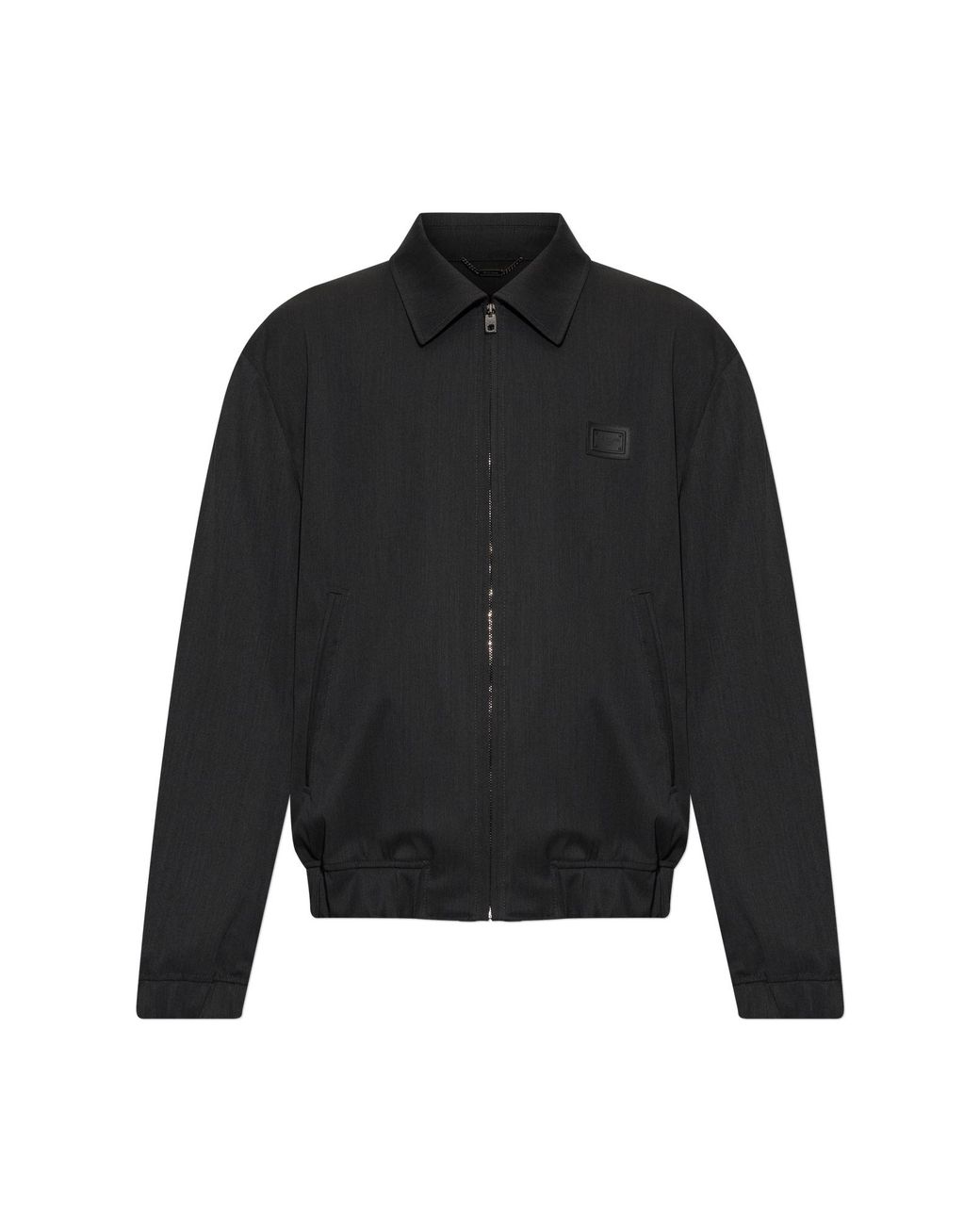 Dolce & Gabbana Black Jacket With Logo Patch for men