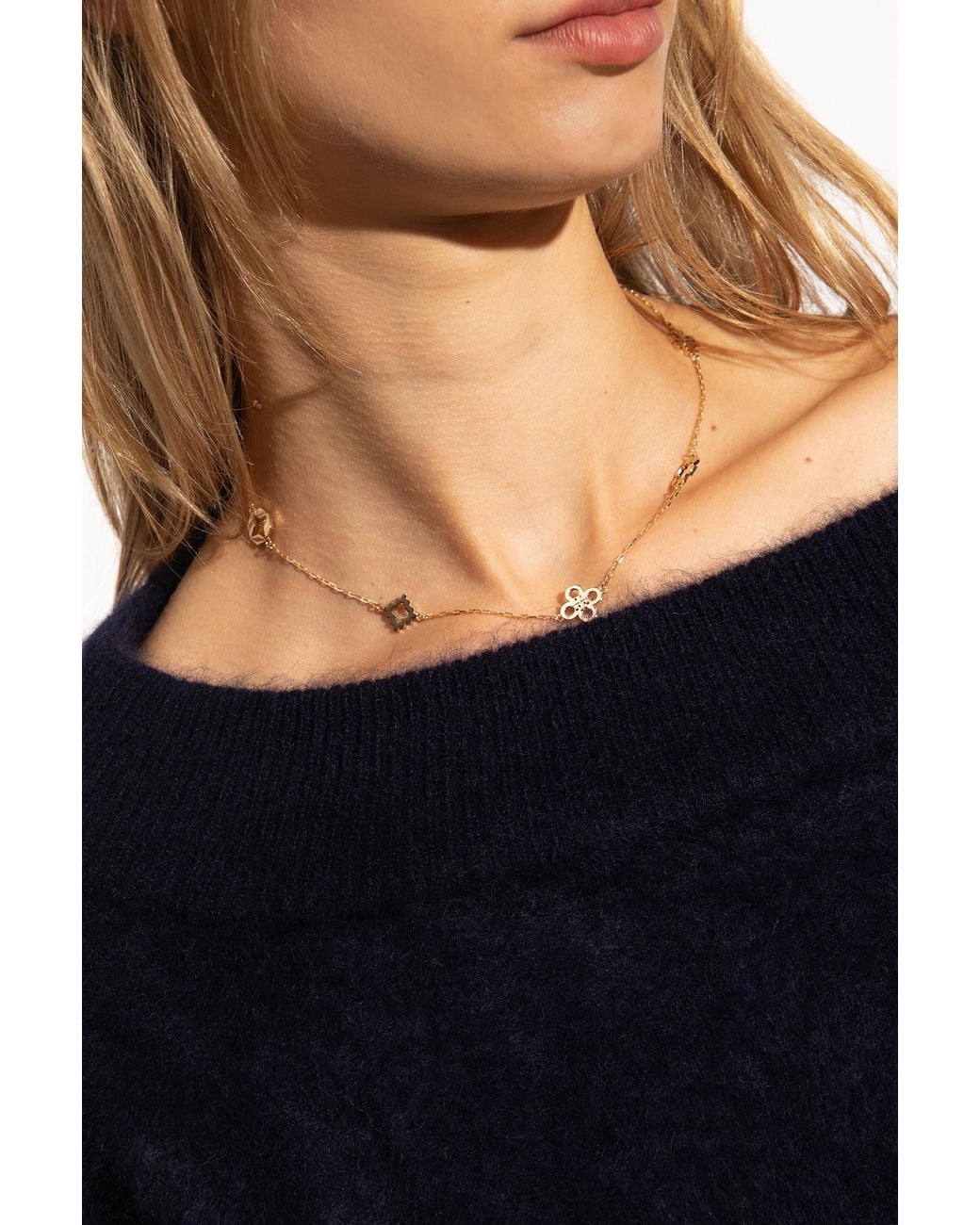 Tory Burch Black 'Kira' Brass Necklace