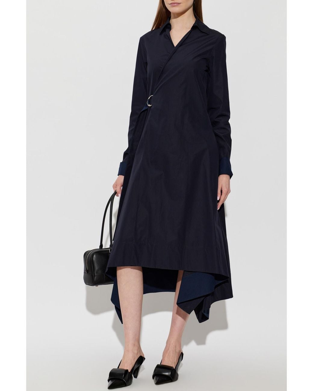 Loewe Blue Asymmetrical Dress With Belt
