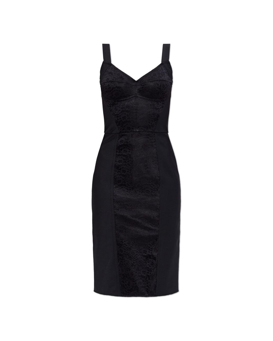 Dolce & Gabbana Black Fitted Dress With Spaghetti Straps