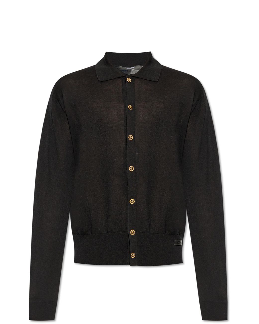 Versace Black Cardigan With Collar for men