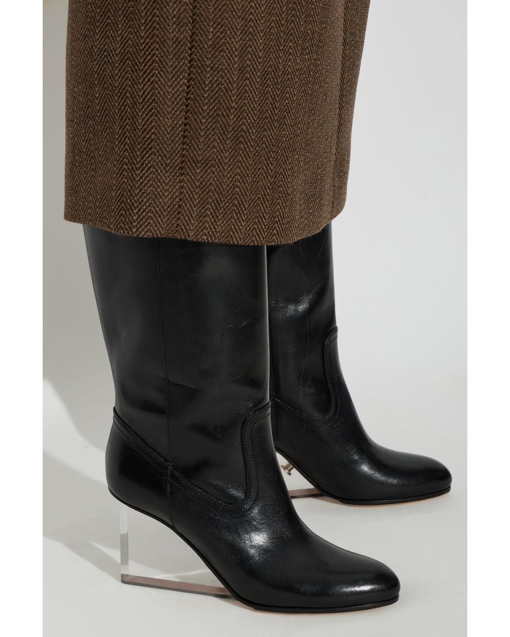 Maison Margiela Black Wedge Knee-High Boots