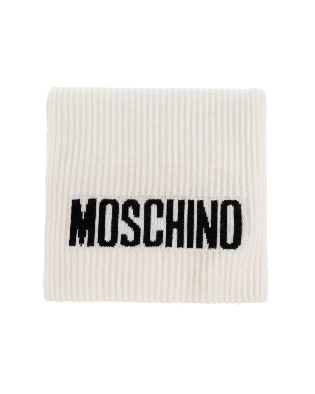 Moschino White Scarf With Logo