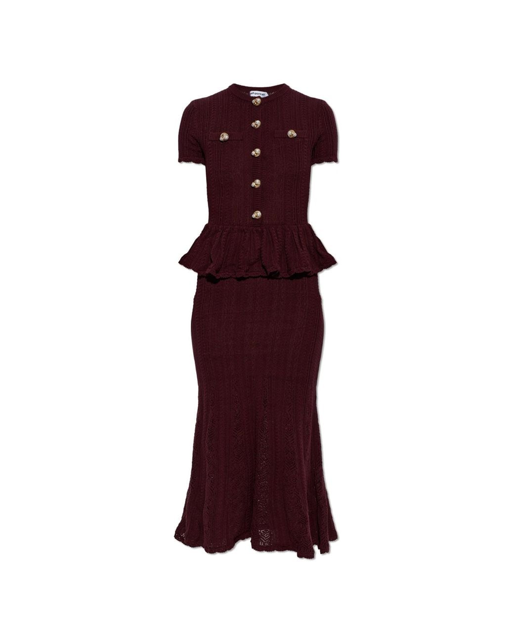 Self-Portrait Purple Peplum Dress