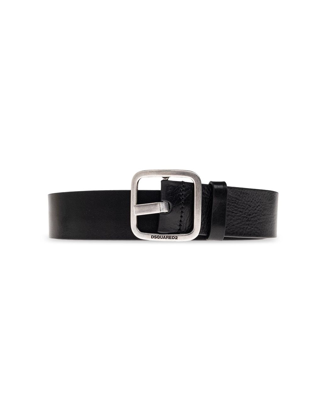 DSquared² Black Leather Belt With Buckle for men