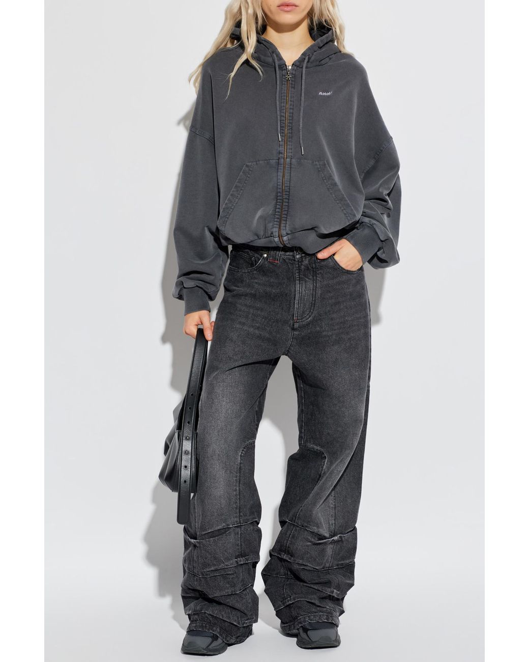 AVAVAV Black Jeans With Stitching