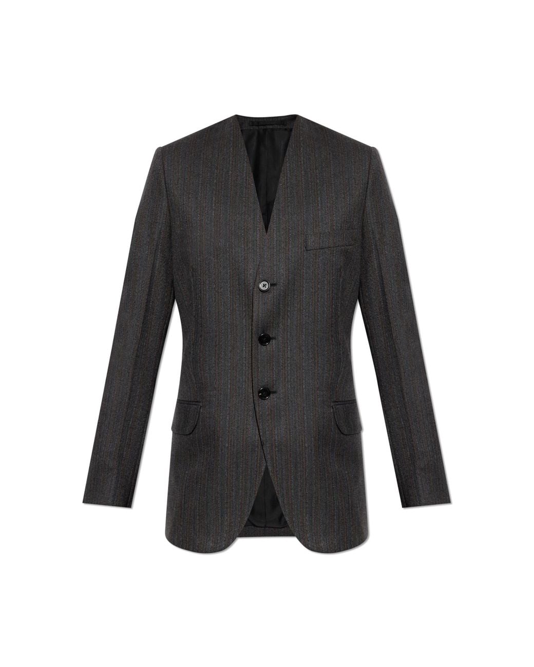 Jil Sander Black Herringbone Pattern Blazer