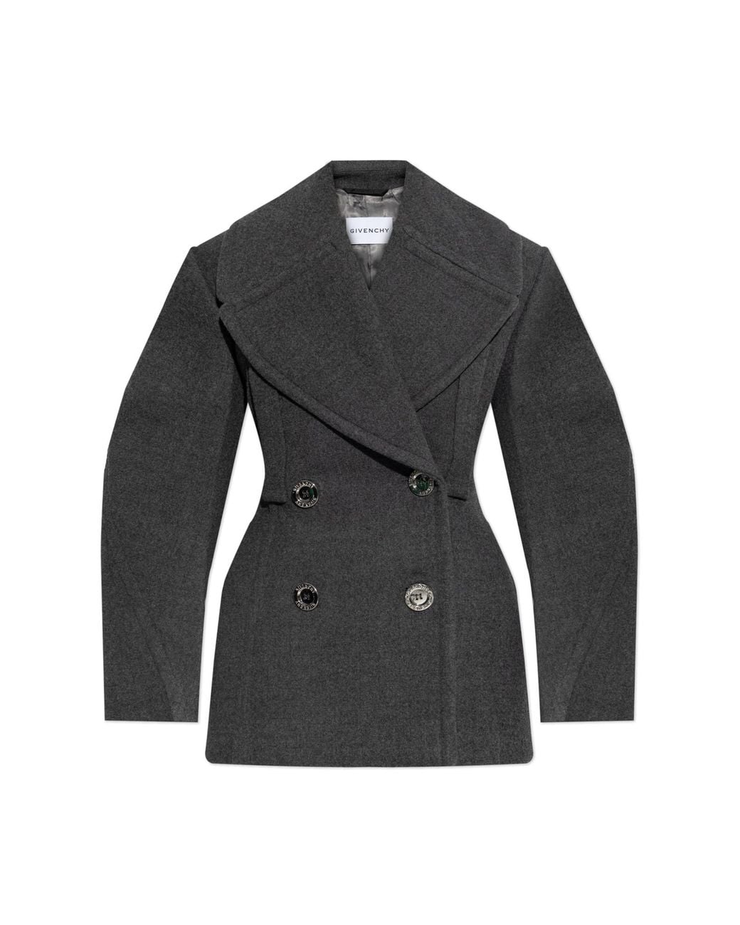 Givenchy Black Short Double-Breasted Coat